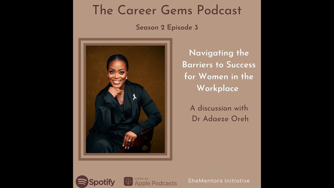 Cover art for a Career Gems Podcast episode featuring Dr. Adaeze Oreh.