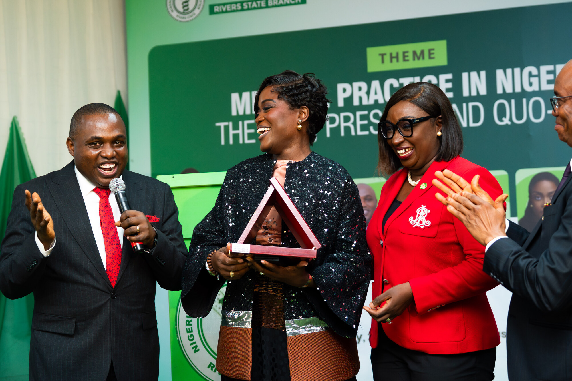 Dr. Adaeze Oreh participating in a professional speaking engagement.